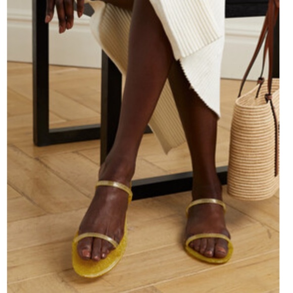 ❤️HP❤️NWOB Stuart Weitzman Sawyer Slide Sandal in Gold - Picture 3 of 16